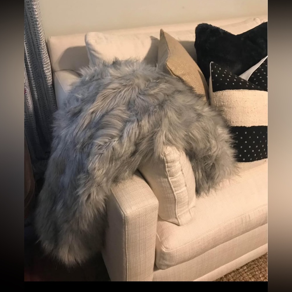 NEW West Elm Faux Fur Throw Blanket